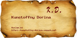 Kunstoffny Dorina névjegykártya